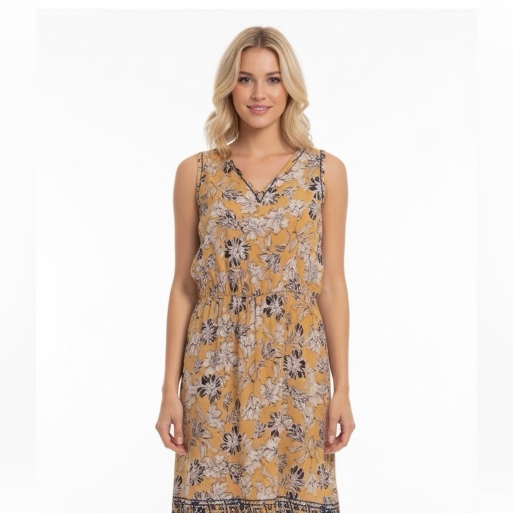 Market & Spruce yellow floral dress size small
